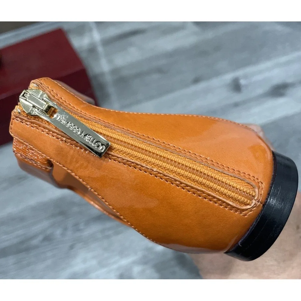 Tamara Mellon Stride Flat Gladiator Orange Patent Leather EU37.5 US7.5 $495 - Picture 7 of 13